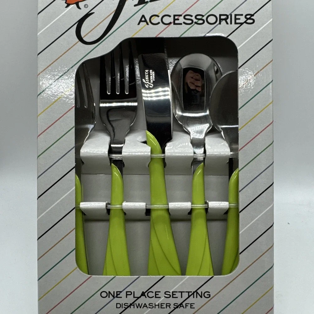 Fiesta Ware Genuine Licensed Accessory Chartreuse Silverware Utensil Set 5pc NIB